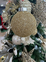 2024 PRE-ORDER: 2 ASSORTED, BOTH 20CM, 1 CHAMPAGNE BAUBLE PEARL FINISH & TINSEL FINISH IN PVC TUBE-Two Turtle Doves Australia