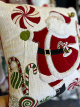 2024 ONLY PRE-ORDER: SANTA WITH CANDY PILLOW (SQUARE 20"x20")-Two Turtle Doves Australia