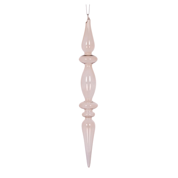 2024 PRE-ORDER: GLASS PINNACLE FINIAL LINNEN, 4.8X4.8X30.5CM - HIDXW011-Two Turtle Doves Australia