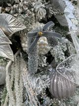 2024 PRE-ORDER:SET OF 2, SISAL WREATH & CANE, SILVER - 12X4CM & 10X8.5CM-Two Turtle Doves Australia