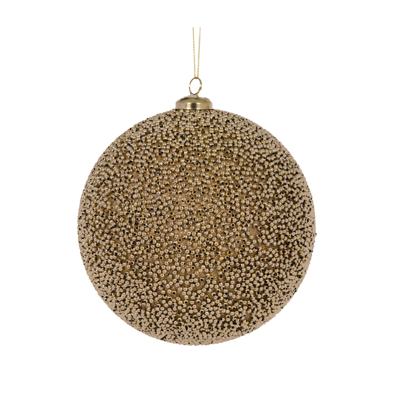 2024 PRE-ORDER: 15 CM GOLD PVC CAVIAR BAUBLE - HIDXM151-Two Turtle Doves Australia