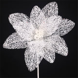 2024 PRE-ORDER: PEARL WHITE LACE POINSETTIA FLOWER STEM D31CM, WITH A 50CM STEM-Two Turtle Doves Australia