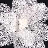 2024 PRE-ORDER: PEARL WHITE LACE POINSETTIA FLOWER STEM D31CM, WITH A 50CM STEM-Two Turtle Doves Australia